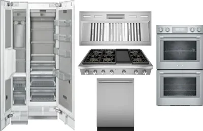6 Piece Package Includes Refrigerator, Freezer, Cooktop, Wall Oven, Hood And Dishwasher