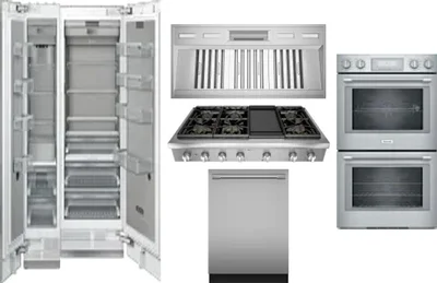 6 Piece Package Includes Refrigerator, Freezer, Cooktop, Wall Oven, Hood And Dishwasher