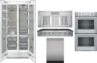 6 Piece Package Includes Refrigerator, Freezer, Cooktop, Wall Oven, Hood And Dishwasher