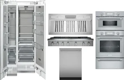 6 Piece Package Includes Refrigerator, Freezer, Cooktop, Wall Oven, Hood And Dishwasher