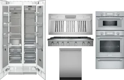 6 Piece Package Includes Refrigerator, Freezer, Cooktop, Wall Oven, Hood And Dishwasher
