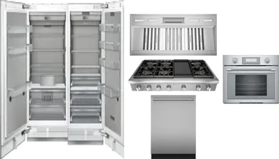 6 Piece Package Includes Refrigerator, Freezer, Cooktop, Wall Oven, Hood And Dishwasher