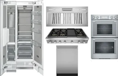 6 Piece Package Includes Refrigerator, Freezer, Cooktop, Wall Oven, Hood And Dishwasher