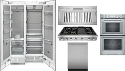 6 Piece Package Includes Refrigerator, Freezer, Cooktop, Wall Oven, Hood And Dishwasher