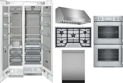 6 Piece Package Includes Refrigerator, Freezer, Cooktop, Wall Oven, Hood And Dishwasher