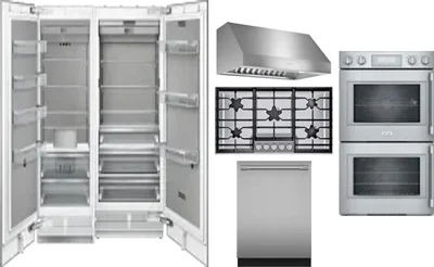 6 Piece Package Includes Refrigerator, Freezer, Cooktop, Wall Oven, Hood And Dishwasher