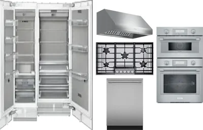 6 Piece Package Includes Refrigerator, Freezer, Cooktop, Wall Oven, Hood And Dishwasher