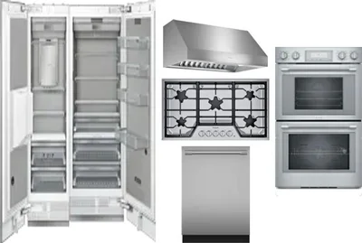 6 Piece Package Includes Refrigerator, Freezer, Cooktop, Wall Oven, Hood And Dishwasher