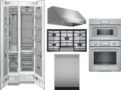 6 Piece Package Includes Refrigerator, Freezer, Cooktop, Wall Oven, Hood And Dishwasher