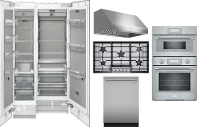 6 Piece Package Includes Refrigerator, Freezer, Cooktop, Wall Oven, Hood And Dishwasher