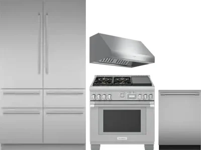 4 Piece Package Includes Refrigerator, Range, Hood And Dishwasher