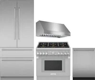 4 Piece Package Includes Refrigerator, Range, Hood And Dishwasher