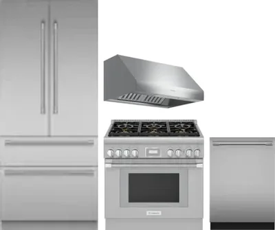 4 Piece Package Includes Refrigerator, Range, Hood And Dishwasher