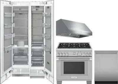 5 Piece Package Includes Refrigerator, Freezer, Range, Hood And Dishwasher