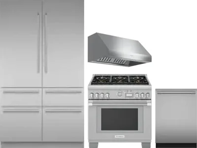 4 Piece Package Includes Refrigerator, Range, Hood And Dishwasher