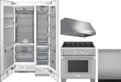5 Piece Package Includes Refrigerator, Freezer, Range, Hood And Dishwasher