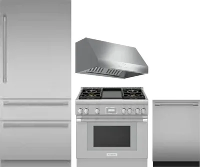 4 Piece Package Includes Refrigerator, Range, Hood And Dishwasher