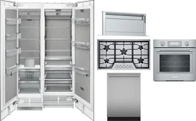 6 Piece Package Includes Refrigerator, Freezer, Cooktop, Wall Oven, Hood And Dishwasher