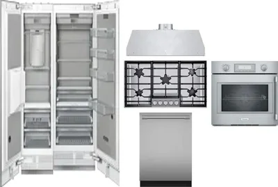 6 Piece Package Includes Refrigerator, Freezer, Cooktop, Wall Oven, Hood And Dishwasher