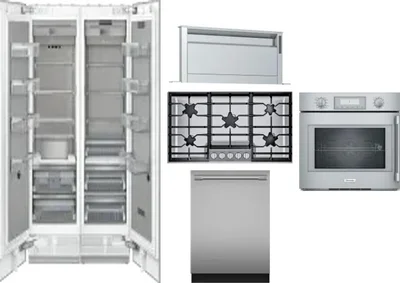 6 Piece Package Includes Refrigerator, Freezer, Cooktop, Wall Oven, Hood And Dishwasher