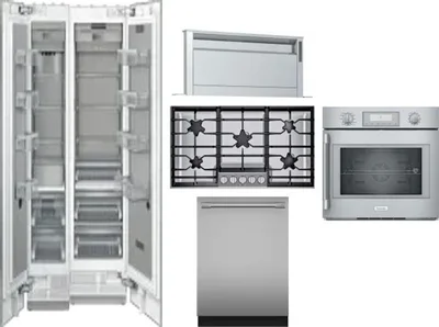 6 Piece Package Includes Refrigerator, Freezer, Cooktop, Wall Oven, Hood And Dishwasher