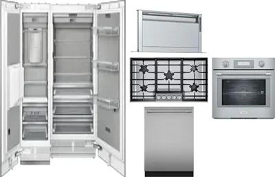 6 Piece Package Includes Refrigerator, Freezer, Cooktop, Wall Oven, Hood And Dishwasher
