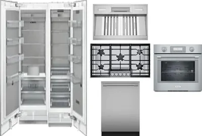 6 Piece Package Includes Refrigerator, Freezer, Cooktop, Wall Oven, Hood And Dishwasher