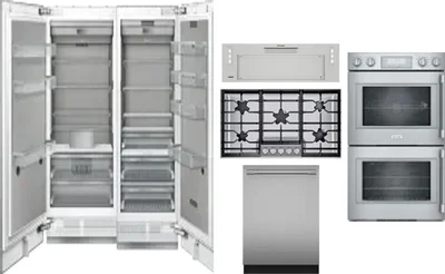 6 Piece Package Includes Refrigerator, Freezer, Cooktop, Wall Oven, Hood And Dishwasher