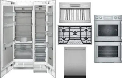 6 Piece Package Includes Refrigerator, Freezer, Cooktop, Wall Oven, Hood And Dishwasher
