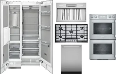 6 Piece Package Includes Refrigerator, Freezer, Cooktop, Wall Oven, Hood And Dishwasher