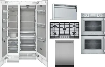 6 Piece Package Includes Refrigerator, Freezer, Cooktop, Wall Oven, Hood And Dishwasher