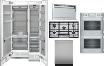 6 Piece Package Includes Refrigerator, Freezer, Cooktop, Wall Oven, Hood And Dishwasher