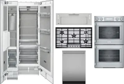 6 Piece Package Includes Refrigerator, Freezer, Cooktop, Wall Oven, Hood And Dishwasher