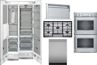 6 Piece Package Includes Refrigerator, Freezer, Cooktop, Wall Oven, Hood And Dishwasher
