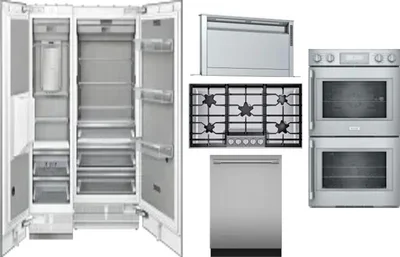 6 Piece Package Includes Refrigerator, Freezer, Cooktop, Wall Oven, Hood And Dishwasher