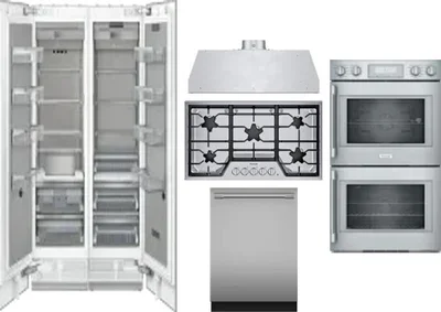 6 Piece Package Includes Refrigerator, Freezer, Cooktop, Wall Oven, Hood And Dishwasher