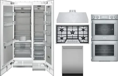 6 Piece Package Includes Refrigerator, Freezer, Cooktop, Wall Oven, Hood And Dishwasher