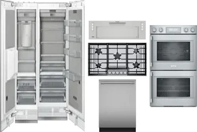 6 Piece Package Includes Refrigerator, Freezer, Cooktop, Wall Oven, Hood And Dishwasher