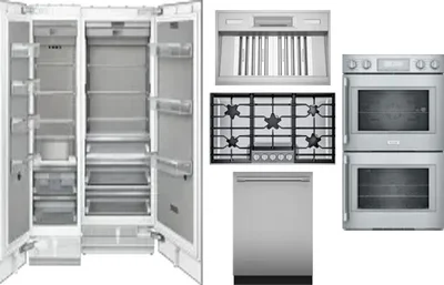 6 Piece Package Includes Refrigerator, Freezer, Cooktop, Wall Oven, Hood And Dishwasher