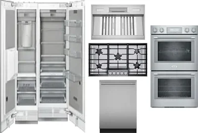 6 Piece Package Includes Refrigerator, Freezer, Cooktop, Wall Oven, Hood And Dishwasher
