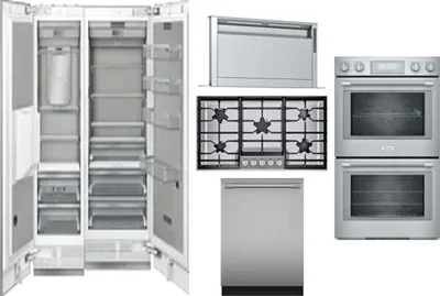 6 Piece Package Includes Refrigerator, Freezer, Cooktop, Wall Oven, Hood And Dishwasher
