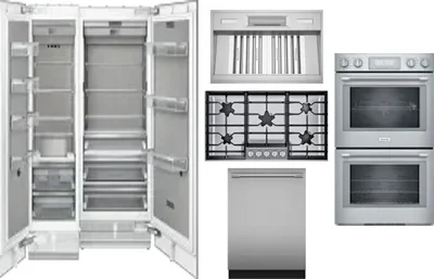 6 Piece Package Includes Refrigerator, Freezer, Cooktop, Wall Oven, Hood And Dishwasher
