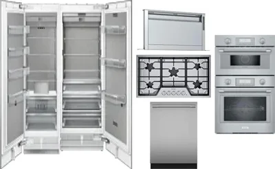 6 Piece Package Includes Refrigerator, Freezer, Cooktop, Wall Oven, Hood And Dishwasher