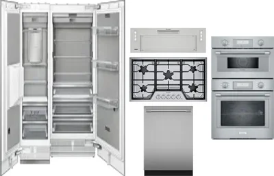 6 Piece Package Includes Refrigerator, Freezer, Cooktop, Wall Oven, Hood And Dishwasher