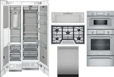 6 Piece Package Includes Refrigerator, Freezer, Cooktop, Wall Oven, Hood And Dishwasher