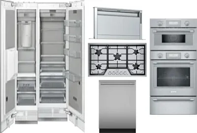 6 Piece Package Includes Refrigerator, Freezer, Cooktop, Wall Oven, Hood And Dishwasher