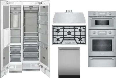 6 Piece Package Includes Refrigerator, Freezer, Cooktop, Wall Oven, Hood And Dishwasher