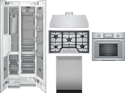 6 Piece Package Includes Refrigerator, Freezer, Cooktop, Wall Oven, Hood And Dishwasher