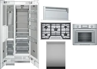6 Piece Package Includes Refrigerator, Freezer, Cooktop, Wall Oven, Hood And Dishwasher