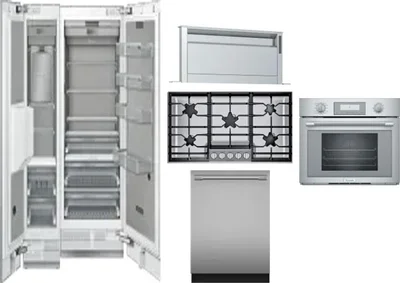 6 Piece Package Includes Refrigerator, Freezer, Cooktop, Wall Oven, Hood And Dishwasher